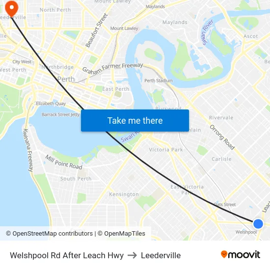 Welshpool Rd After Leach Hwy to Leederville map