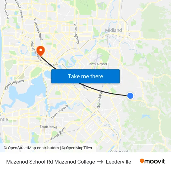 Mazenod School Rd Mazenod College to Leederville map