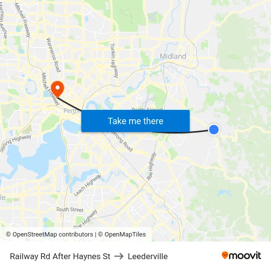 Railway Rd After Haynes St to Leederville map