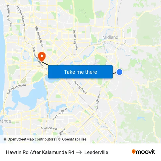 Hawtin Rd After Kalamunda Rd to Leederville map