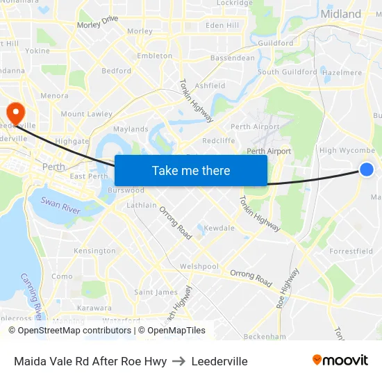 Maida Vale Rd After Roe Hwy to Leederville map
