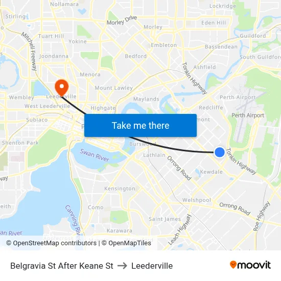 Belgravia St After Keane St to Leederville map