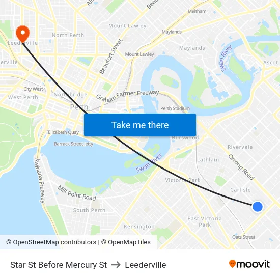 Star St Before Mercury St to Leederville map