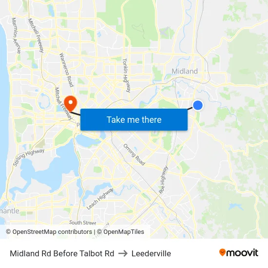 Midland Rd Before Talbot Rd to Leederville map