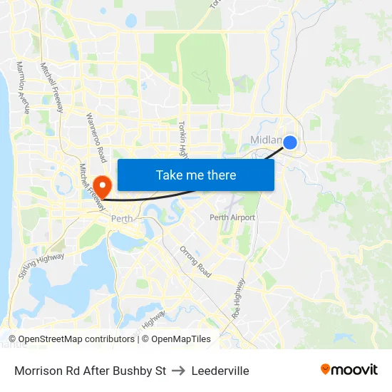 Morrison Rd After Bushby St to Leederville map