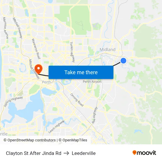 Clayton St After Jinda Rd to Leederville map