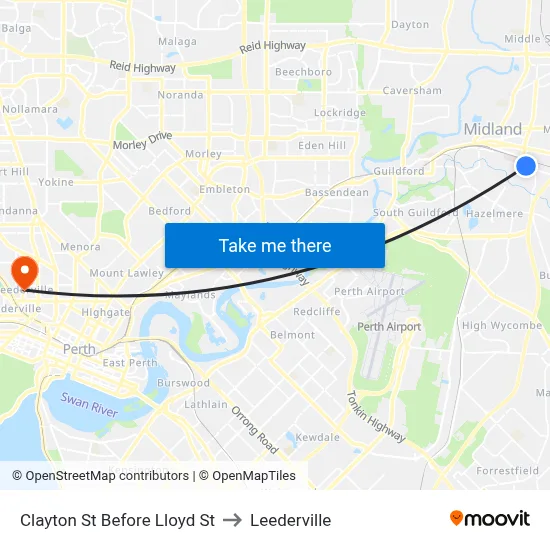 Clayton St Before Lloyd St to Leederville map