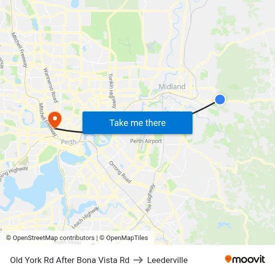 Old York Rd After Bona Vista Rd to Leederville map