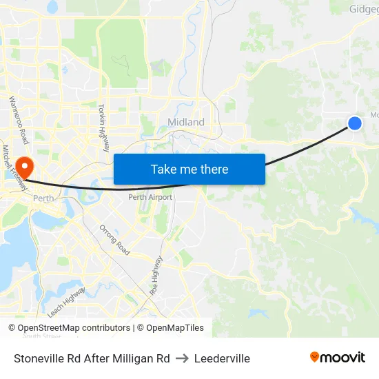 Stoneville Rd After Milligan Rd to Leederville map