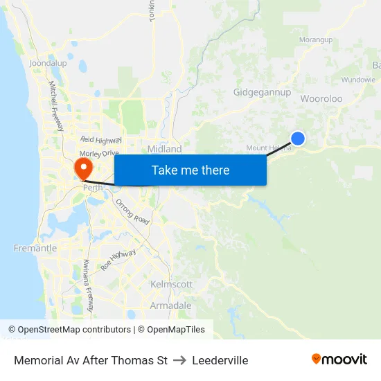 Memorial Av After Thomas St to Leederville map