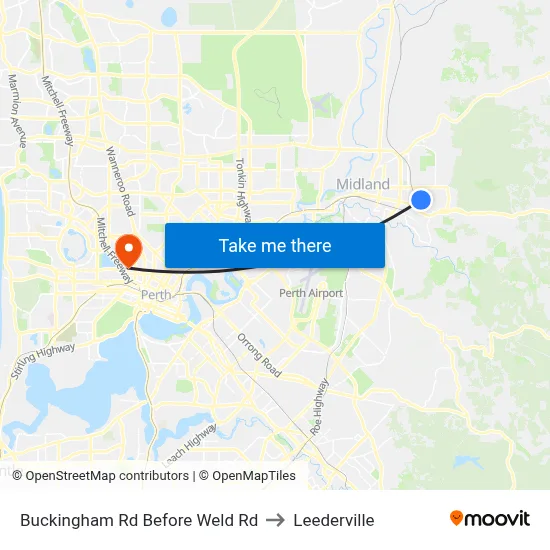 Buckingham Rd Before Weld Rd to Leederville map