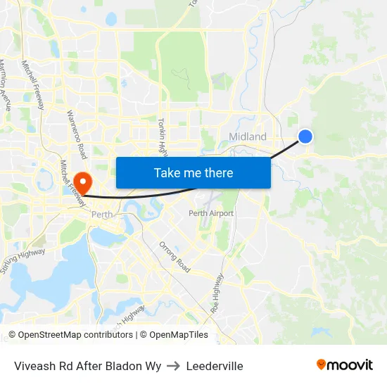 Viveash Rd After Bladon Wy to Leederville map