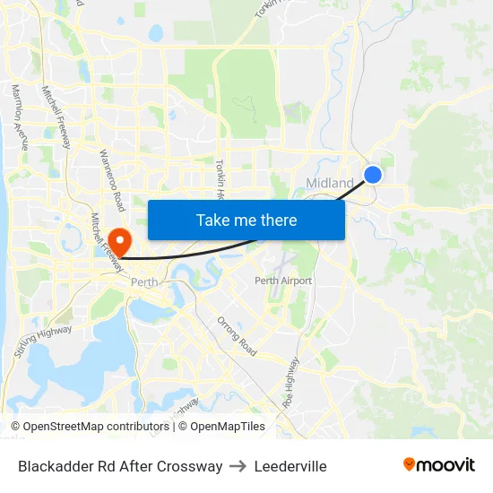 Blackadder Rd After Crossway to Leederville map