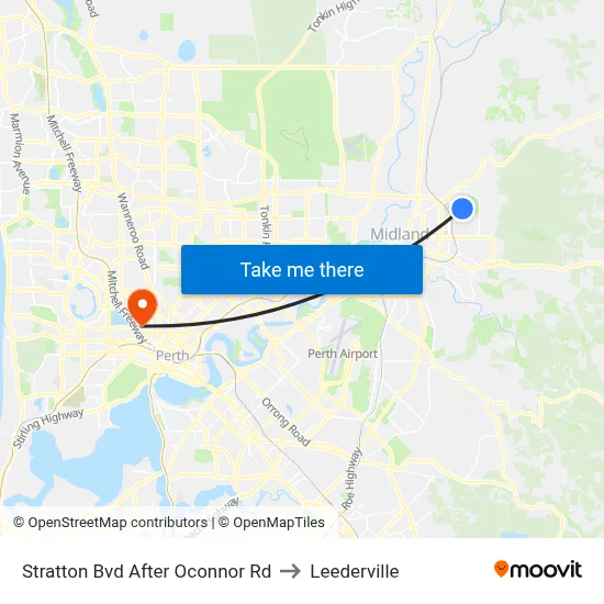Stratton Bvd After Oconnor Rd to Leederville map
