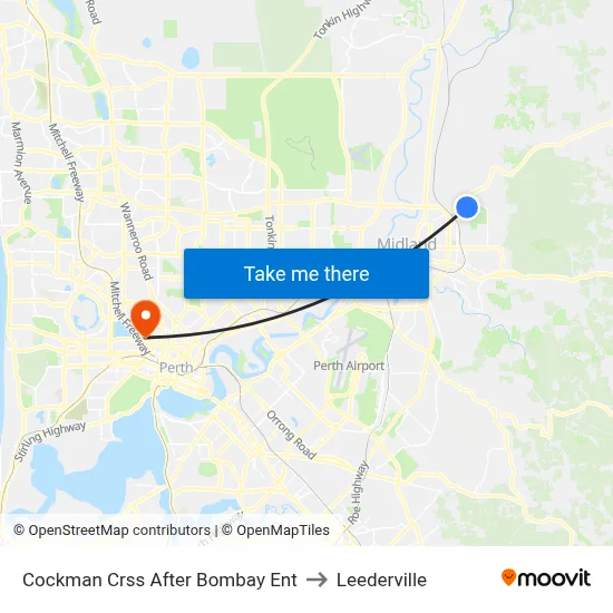 Cockman Crss After Bombay Ent to Leederville map