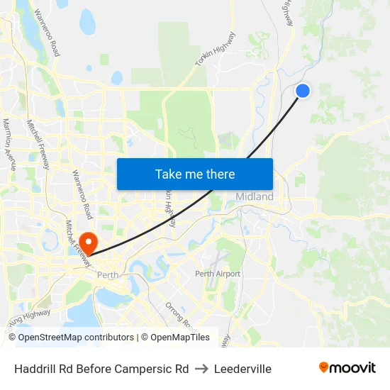 Haddrill Rd Before Campersic Rd to Leederville map