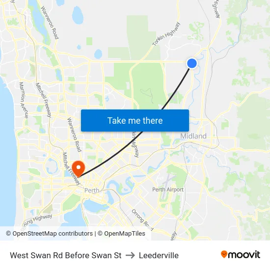 West Swan Rd Before Swan St to Leederville map