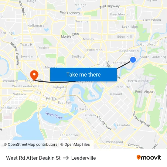 West Rd After Deakin St to Leederville map