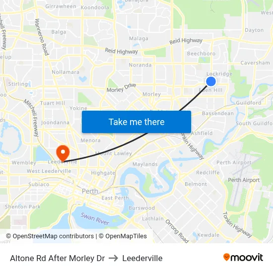 Altone Rd After Morley Dr to Leederville map