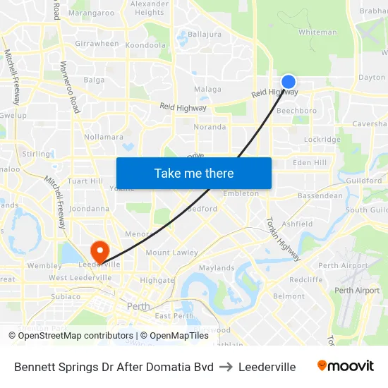 Bennett Springs Dr After Domatia Bvd to Leederville map