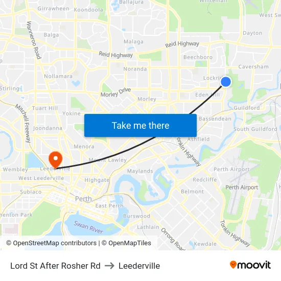Lord St After Rosher Rd to Leederville map
