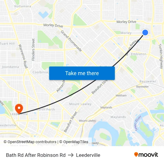 Bath Rd After Robinson Rd to Leederville map