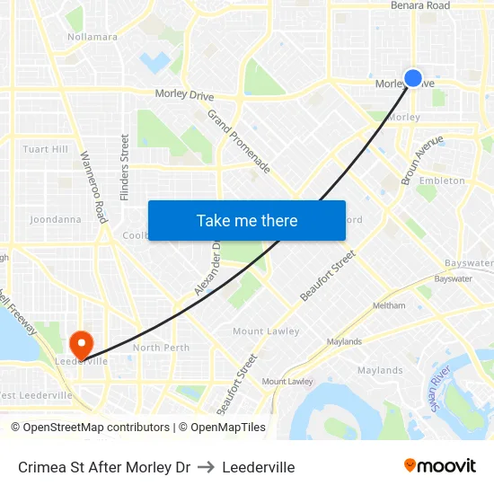 Crimea St After Morley Dr to Leederville map