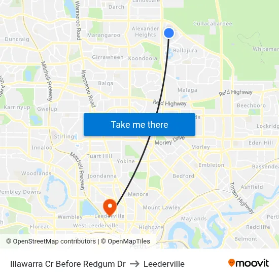 Illawarra Cr Before Redgum Dr to Leederville map