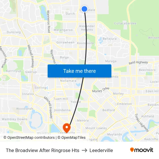 The Broadview   After Ringrose Hts to Leederville map