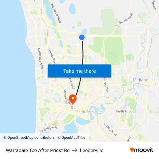 Warradale Tce After Priest Rd to Leederville map