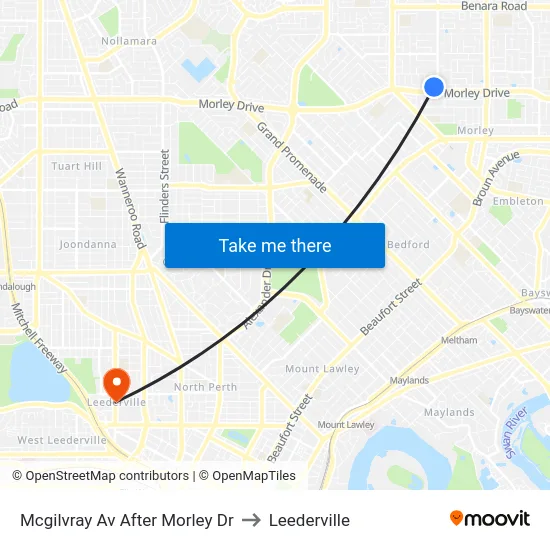 Mcgilvray Av After Morley Dr to Leederville map