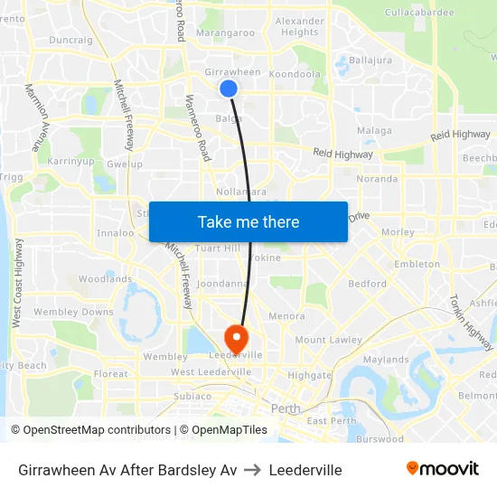 Girrawheen Av After Bardsley Av to Leederville map