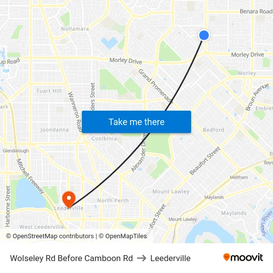 Wolseley Rd Before Camboon Rd to Leederville map
