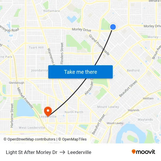 Light St After Morley Dr to Leederville map