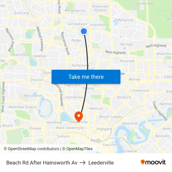 Beach Rd After Hainsworth Av to Leederville map