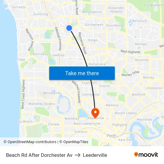 Beach Rd After Dorchester Av to Leederville map