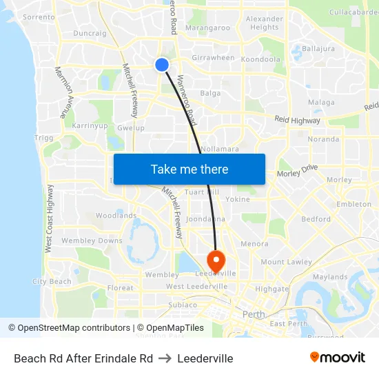Beach Rd After Erindale Rd to Leederville map