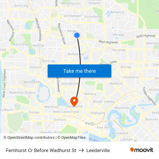 Fernhurst Cr Before Wadhurst St to Leederville map
