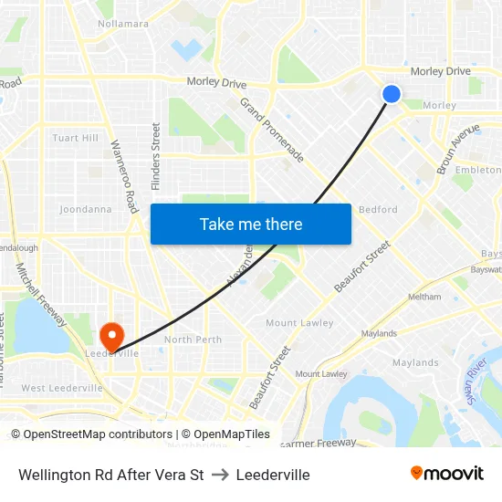 Wellington Rd After Vera St to Leederville map