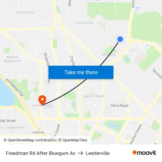 Freedman Rd After Bluegum Av to Leederville map