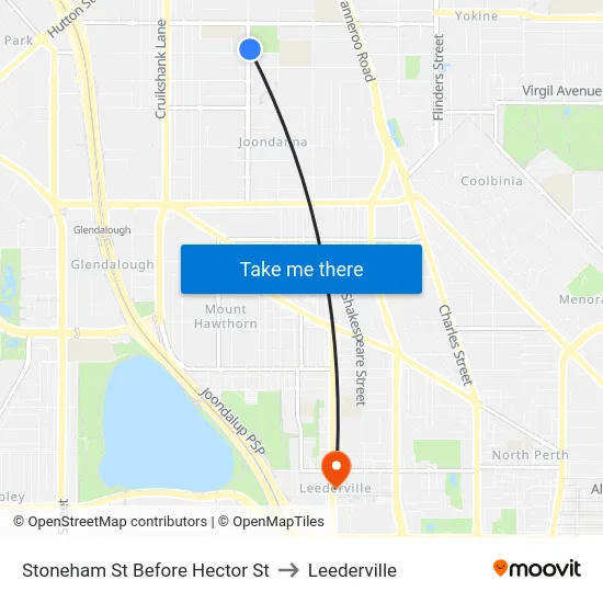 Stoneham St Before Hector St to Leederville map