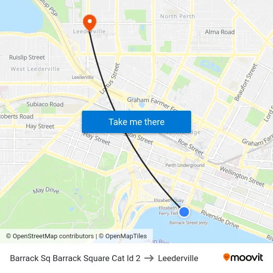 Barrack Sq Barrack Square Cat Id 2 to Leederville map
