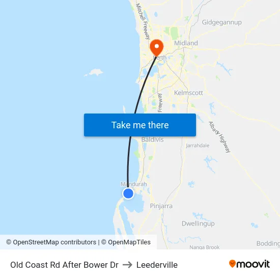Old Coast Rd After Bower Dr to Leederville map