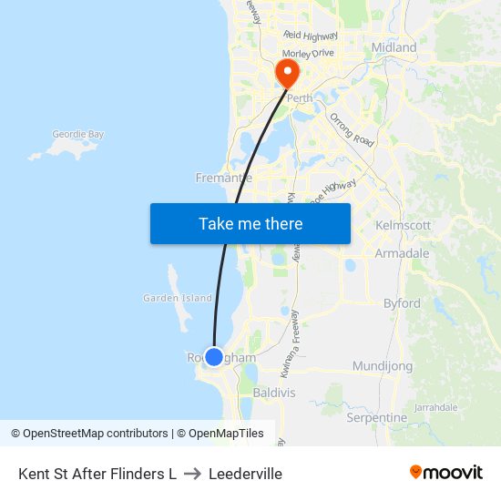 Kent St After Flinders L to Leederville map