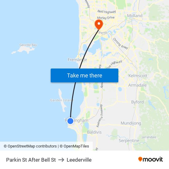 Parkin St After Bell St to Leederville map