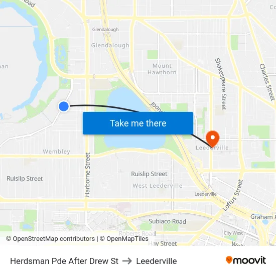 Herdsman Pde After Drew St to Leederville map