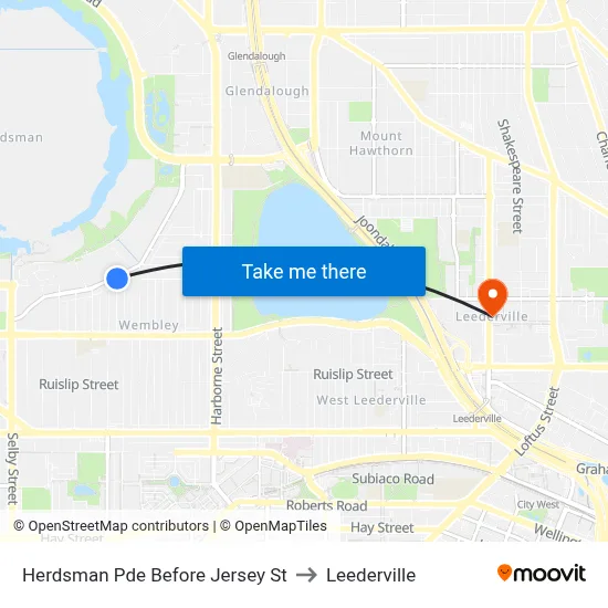 Herdsman Pde Before Jersey St to Leederville map