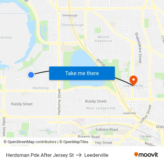 Herdsman Pde After Jersey St to Leederville map