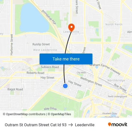 Outram St Outram Street Cat Id 93 to Leederville map