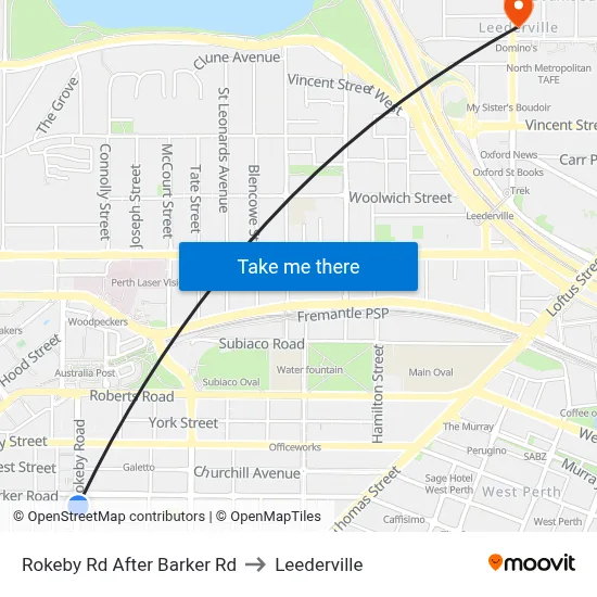 Rokeby Rd After Barker Rd to Leederville map